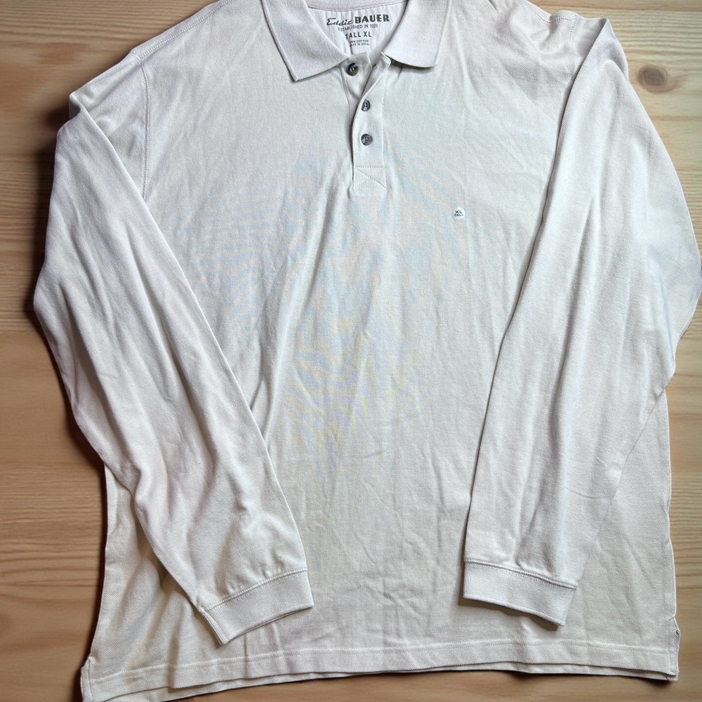 Eddie‎ Bauer Shirt Mens Tall XLarge Polo Pullover Long Sleeve Cotton Casual NWOT